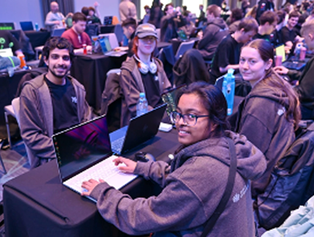 Competition participants working